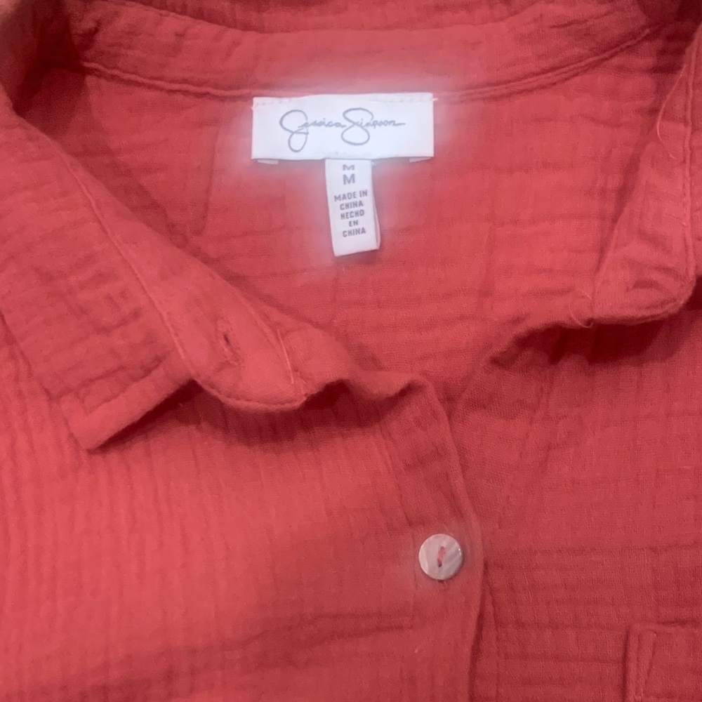 Jessica Simpson Red Textured Shirt - Picture 2 of 7